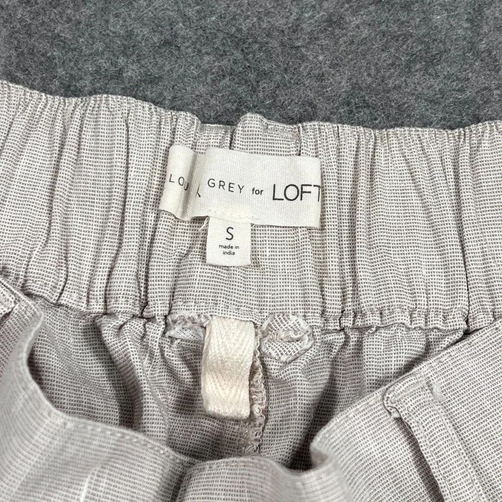 Lou & Grey For Loft Gray High Waisted‎ Linen Chino Shorts Women's Size Small